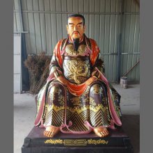 真武大帝神像图片 2.8米玄武大帝 玻璃钢彩绘贴金 寺庙