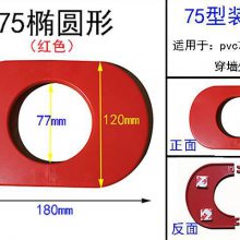 75mm消火栓箱装饰盖消防柜椭圆形护口圈穿墙管道墙板红色消防管