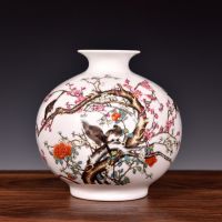 景德镇陶瓷器粉彩釉花瓶 客厅插花现代简约家居新房工艺品摆件