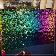 冠宸批发***会所天花吊顶不锈钢压花板 镜面玫瑰金水波浪天花板