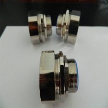 供应厦门DPJ黄铜镀镍端式接头1寸电缆穿线管外丝接头金属防水锁紧接头配线用