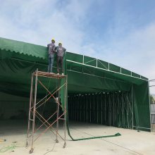 濮阳范县户外轮式推拉棚 大型移动物流蓬 大型钢结构雨篷高