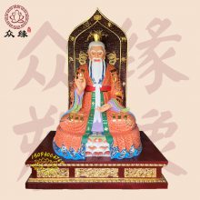 道观三清道祖神像 雕塑极彩三清道尊佛像 道教神像定制 传统工艺