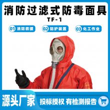 消防过滤式防毒面具TF-1防甲醛化工喷漆防护罩抗冲击全脸罩滤毒器