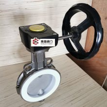 D371F46 -10C 蜗轮衬氟对夹蝶阀 DN500 使用寿命长D371F46-16C