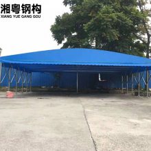 苏州相城区大型伸缩推拉活动蓬 移动电动推拉遮阳雨棚 户外移动式仓库帐篷报价