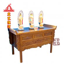 三抽浮雕莲花清式宫殿供桌 佛桌 神台 佛台 供台 香案 宝艺恒河佛龛厂