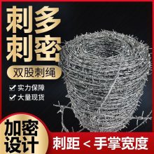 双丝拧编双股刺绳 围墙防爬刺网 圈山滚轮刺丝