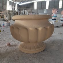 玻璃钢仿砂岩花盆雕塑 玻璃钢花盆雕塑***格