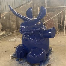 供应湖南动物雕塑 彩绘犀牛卡通动物雕塑 恒创玻璃钢雕塑厂家制作