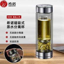 希诺磁吸式茶水分离双层玻璃杯 四川甘孜阿坝礼品定制供应