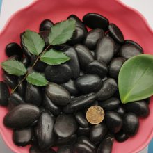 黑色雨花石 园林庭院铺路 家装建材用黑色高光鹅卵石 普光雨花石