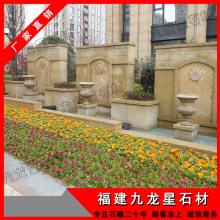 景观石花盆 特色花盆 石雕花钵造景