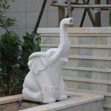 喷水石雕象 景观小象喷水石雕 动物水景雕塑小品