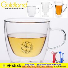定制双层玻璃咖啡杯深圳耐热玻璃茶杯厂家高硼硅玻璃双层把杯