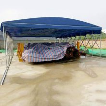 福州市平潭县仓库遮雨推拉棚 仓库遮雨推拉棚 伸缩防火帐篷湘粤钢构定制