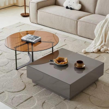 新款极简电视柜茶几组合岩板现代简约小户型客厅地柜茶几