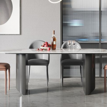 岩板餐桌椅组合现代简约实木餐桌大理石方桌大小户型家用长方形饭桌