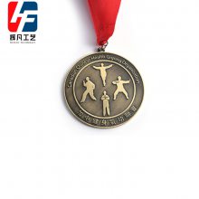 加中健身气功联会奖牌 仿古锌合金奖牌订做 北京奖牌厂