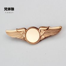 厂家定做***会员金属翅膀徽章定做logo个性员工胸牌学校校徽勋章
