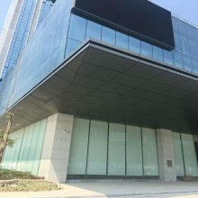 武汉写字楼檐口铝板吊顶 灰色氟碳铝单