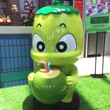益生菌IP形象卡通雕像 玻璃钢饮料瓶玩偶公仔雕塑