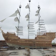 木船厂家手工制作木质海盗船儿童游乐景观纯免费设计安装