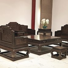 明清古典红木沙发紫光檀国宾宝座13件套原木本色效果源头工厂现货