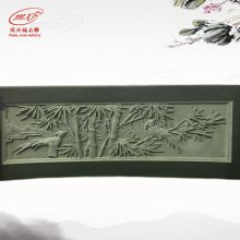 石雕花崗巖 藝術(shù)浮雕 園林庭院室內(nèi)裝飾 梅林菊花植物壁畫 廠家定制