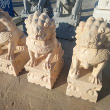 传统狮子 宾馆会所门口动物摆件 雕塑纯手工雕刻