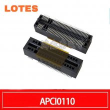 LOTES M.2 SSD固态硬盘接口直立式 67P立贴 H=5.3 M-KEY APCI0110