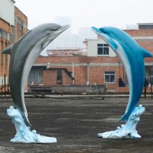 大型玻璃钢仿真海豚雕塑 海洋动物模型摆件 酒店海洋馆迎宾装饰