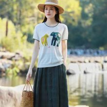 鼎成麻业23夏大码女装品牌折扣尾货批发 棉麻女装货源