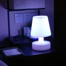 唯诺LED遥控七彩小夜灯创意充电小台灯卧室床头灯户外小锥形桌灯