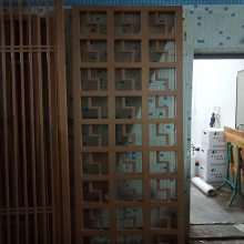 安化县茶楼大堂门面中式铝艺窗花格定制