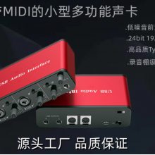 专业录音声卡电容麦克风声卡带MIDI调音录音设备USB麦克风放大器