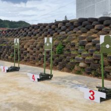 六頭鋼板靶起倒靶機(jī)軌道靶 一拖三移動(dòng)靶機(jī) 射箭打靶