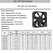 DC110V 8025ֱȻ߼|Դ|豸ɢȷ80x80X25mmֱ