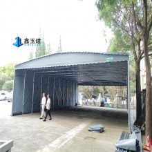 河北沧州 大型伸缩雨棚 电动悬空篷 地面推拉雨篷直接厂家