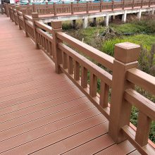 混凝土仿木栏杆 桥梁河道两侧防撞护栏 防腐安全防护围栏