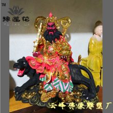 玻璃钢彩绘赵公明骑虎财神爷四大元帅武财神赵公明五方瘟神定制