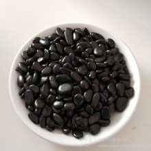 精品黑色鹅卵石 ***装饰用高光黑豆石4-6毫米 样品免费