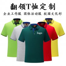 西安T恤定制POLO衫印字LOGO文化衫短袖工作团体间色翻领刺绣订做