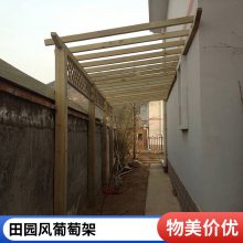 户外防腐木廊架葡萄架 胜杰腾达园林景观别墅庭院花架爬藤架 木长廊、木地板、 d071