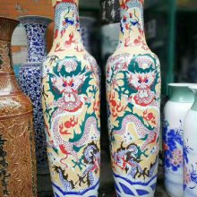 陶瓷大花瓶定做 星级酒店大厅大堂落地摆件 开业礼品题贺词