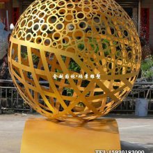 不锈钢发光透光镂空圆球雕塑款式 烤漆镜面哑光雕塑