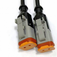 上海科迎法TE DT06-2S连接器防水注塑成型带线插头TE2芯浇筑电缆