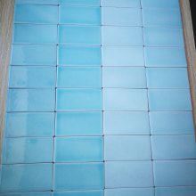 蓝色蓝绿色亮面瓷砖 陶瓷马赛克 厨房卫生间墙砖 手工砖定制 工厂批发 5*10cm