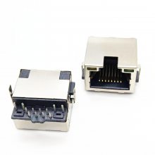 RJ45全包网络网口 沉板3.0 带灯 左黄右绿 90度插板DIP HUB 11.2H