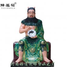 青帝伏羲神像手托五谷真仙神像塑像头上有角佛像图片